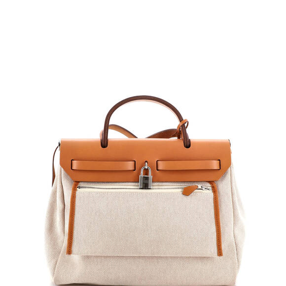 Hermes 31 Herbag Zip Pegase Pop Toile and Leather - Picture 4 of 8